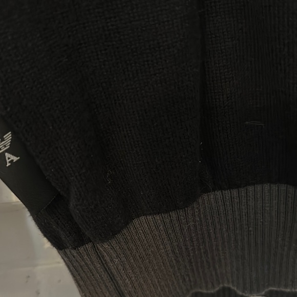 Emporio Armani Black V-Neck Sweater with Classic Pullover Style - Picture 6 of 13